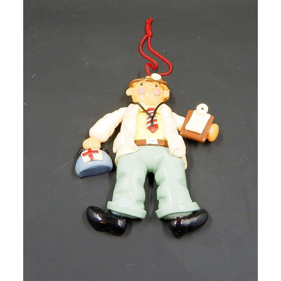 Clay Dough 3D Doctor Ornament 4 Inches Clipboard Medical Bag Hong Kong READ - Picture 2 of 9